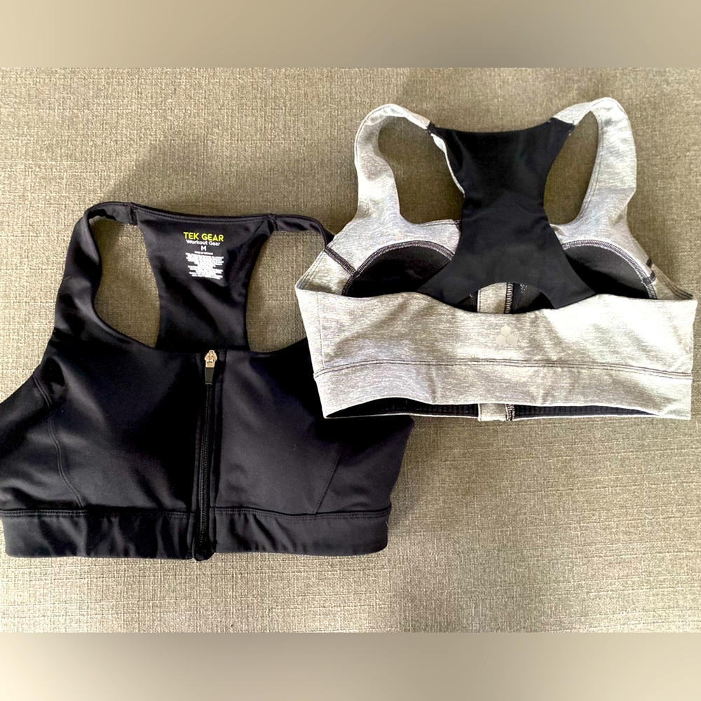 Set of 2 Front Zip Sports Bra